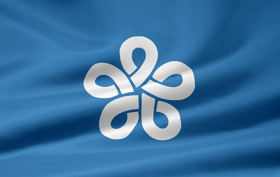 Flagge von Fukuoka - Japan