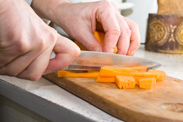 cutting the pumpkins