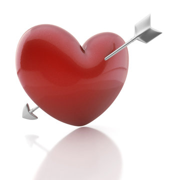 coraz&oacute;n atravesado por la flacha de cupido