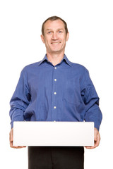 Homme avec pancarte