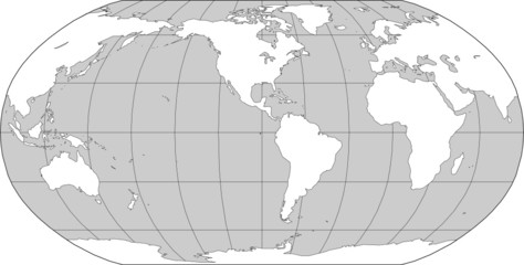 Robinson World Map Americas Centered - Vector Illustration - obrazy, fototapety, plakaty