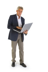 Obraz na płótnie Canvas Business man with laptop