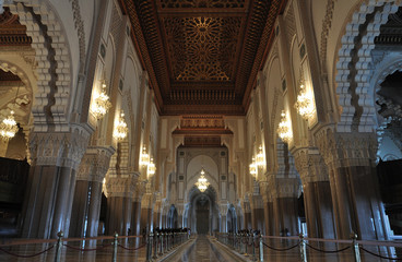 Inside of the Hassan II Mosque in Casablanca, Morocco © philipus