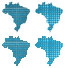 Brazil map mosaic set. Isolated on white background.