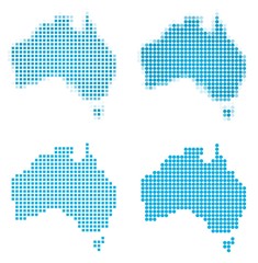 Fototapeta na wymiar Australia map mosaic set. Isolated on white background.