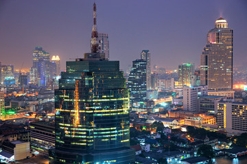 Night View of Bangkok, Thailand.