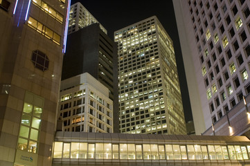 Obraz premium Hongkong office buildings by night