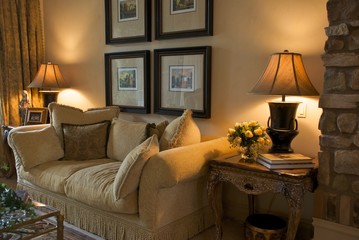 An elegant, formal sitting area or living room