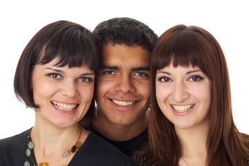 Portrait of three happy friends