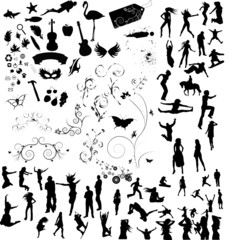 large set of vector design elements