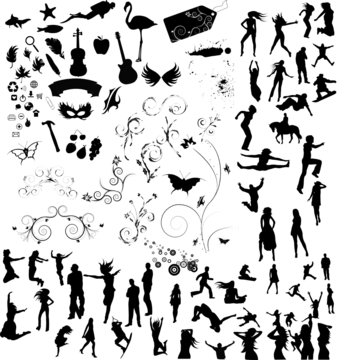 large set of vector design elements