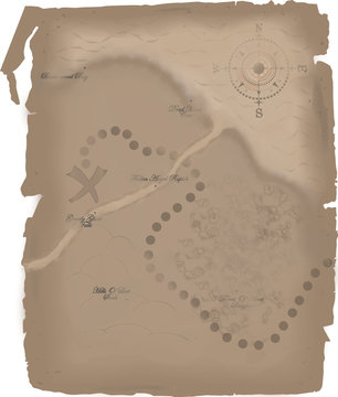 Fototapeta Pirate Map To The Lost Treasure