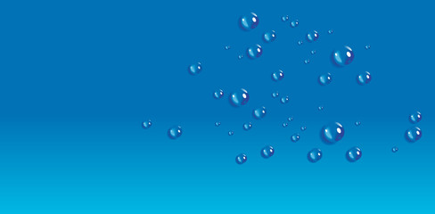 Drops on blue surface