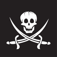 Jolly Roger skull and crossed swords symbol