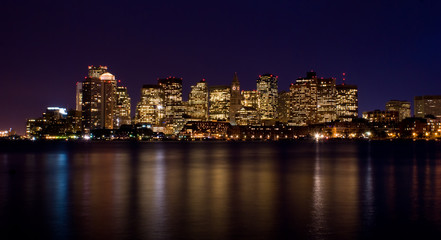 Fototapeta na wymiar Boston Skyline w nocy