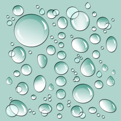 Different size droplets on colored surface