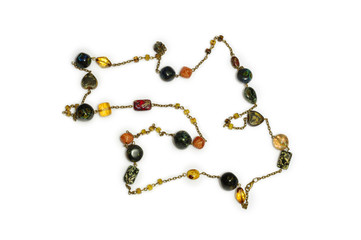 A necklace of glass beads, industrial arts