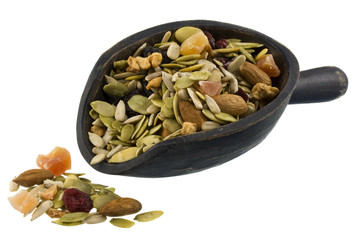 pile and scoop of healthy trail mix