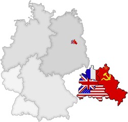 Geteiltes Deutschland - Flaggen Berlin