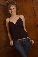 Fototapeta premium young woman in black blouse