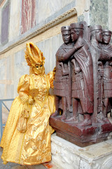 Fototapeta premium Venice carnival. Mask on the street