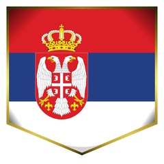 Obraz premium drapeau ecusson serbie serbia flag