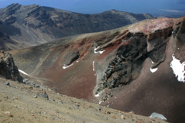 Ngauruhoe - le cratere rouge - les bords du cratere © Pierre-Jean DURIEU