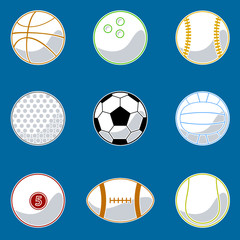 sport ball icon set vector