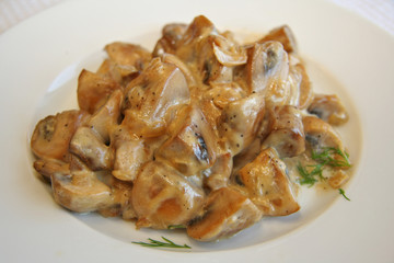 Mushrooms in sauce