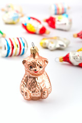 a set of christmas decoration glass toys