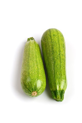 two marrow squashes isolated on white background