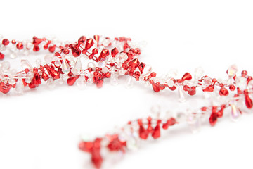 red and white beads isolated on white