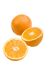 a group of fresh oranges isolated on white background