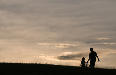 Man, Child and Bicycle