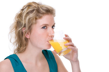 Woman with orange juice
