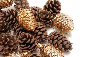 golden christmas lumb isolated on white