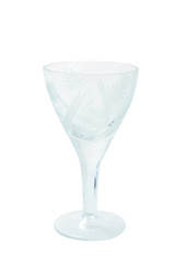 Empty martini glass isolated over white background