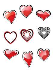 beauty valentine hearts vector