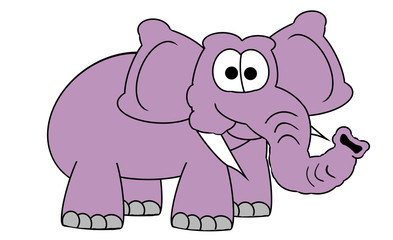 Pink Elephant - Isolated On White