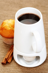 hot chocolate and muffin