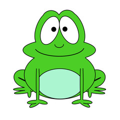 Frog Cartoon - Isolated On White