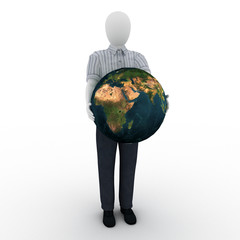 human holding the world