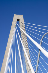 Fototapeta na wymiar detail of suspension bridge