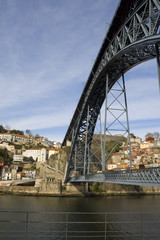 Fototapeta na wymiar Oporto View with D. Luis Bridge