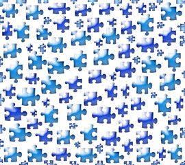 Fond abstrait Pièces de Puzzles bleues