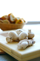 Mushroom on a cutting board