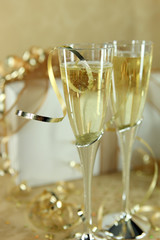 Closeup of Champagne Flutes