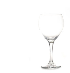 Empty Clear WIne Glass Isolated on White With