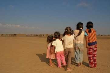 Freunde in Wüste, Peru