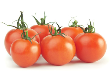 red tomatoes with green stems